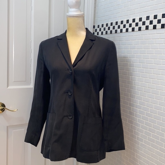 Saks Fifth Avenue Real Clothes 💯 Silk black blazer/ jacket. Lined. Size PS. - Picture 1 of 8